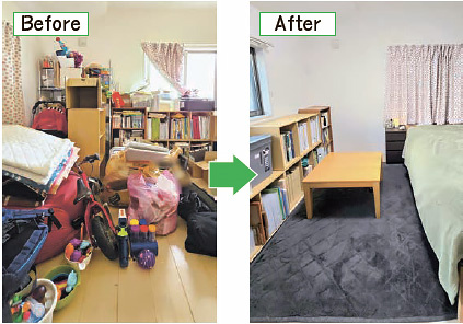 Aru　作業によって新たな空間が生まれる。写真の作業時間は3〜4時間