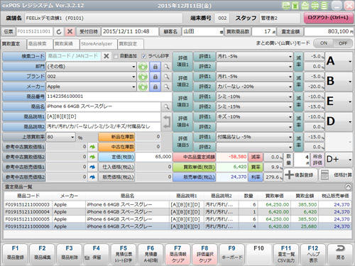 買取査定や経営分析が行える