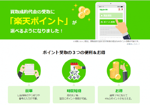 楽天はポイントで受け取れるサービスを提供