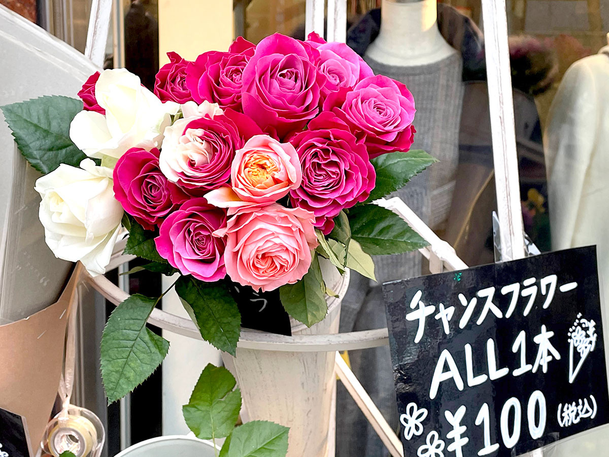 店頭の「チャンスフラワー」