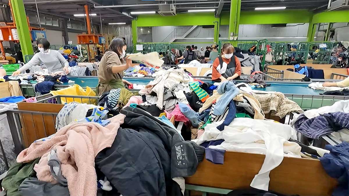 回収品が仕分けされる様子