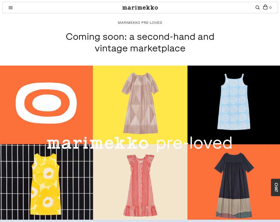 Marimekko Pre-lovedでは中古品とヴィンテ ージを再販できる