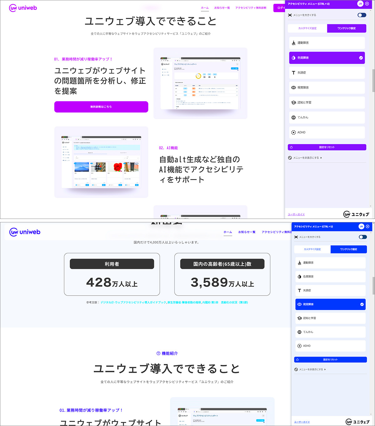 Kiva　色覚障害者に配慮した状態