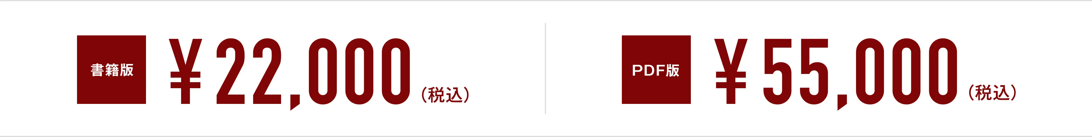 書籍版:定価¥22,000（税込）／PDF版:定価¥55,000（税込）