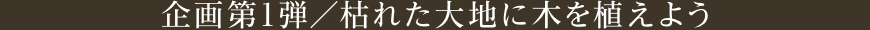 企画第1弾／枯れた大地に木を植えよう